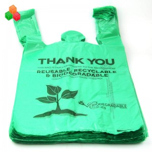 Khuyến mãi tùy chỉnh Logo màu không độc hại 100% có thể phân hủy sinh học pe + d2w rác nhựa từ chối túi mua sắm cuộn