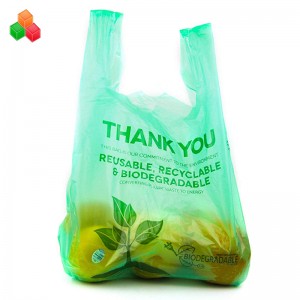 Không độc hại 100% phân hủy sinh học pe + d2w rác nhựa từ chối túi mua sắm cuộn